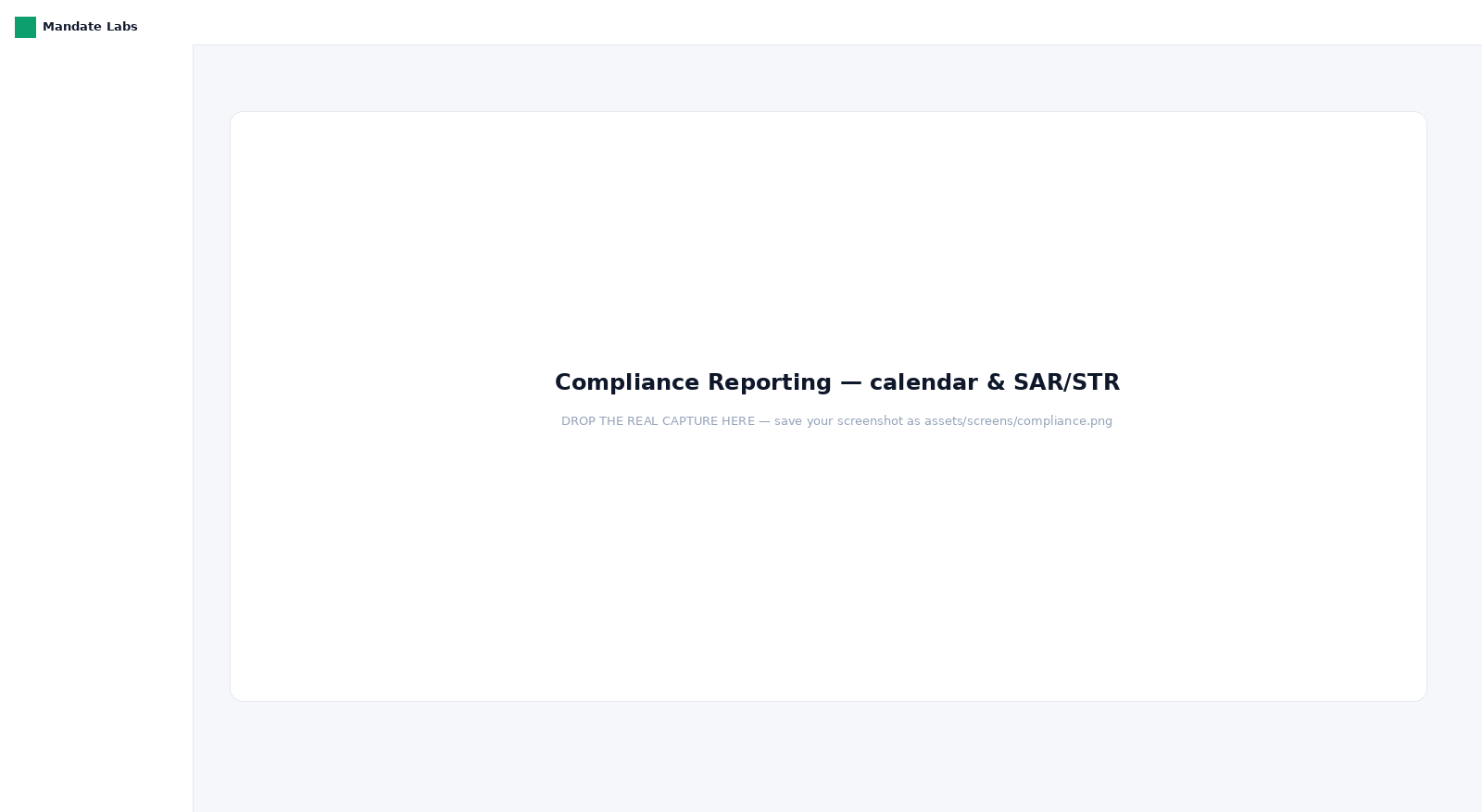 Compliance reporting with calendar and SAR/STR statuses