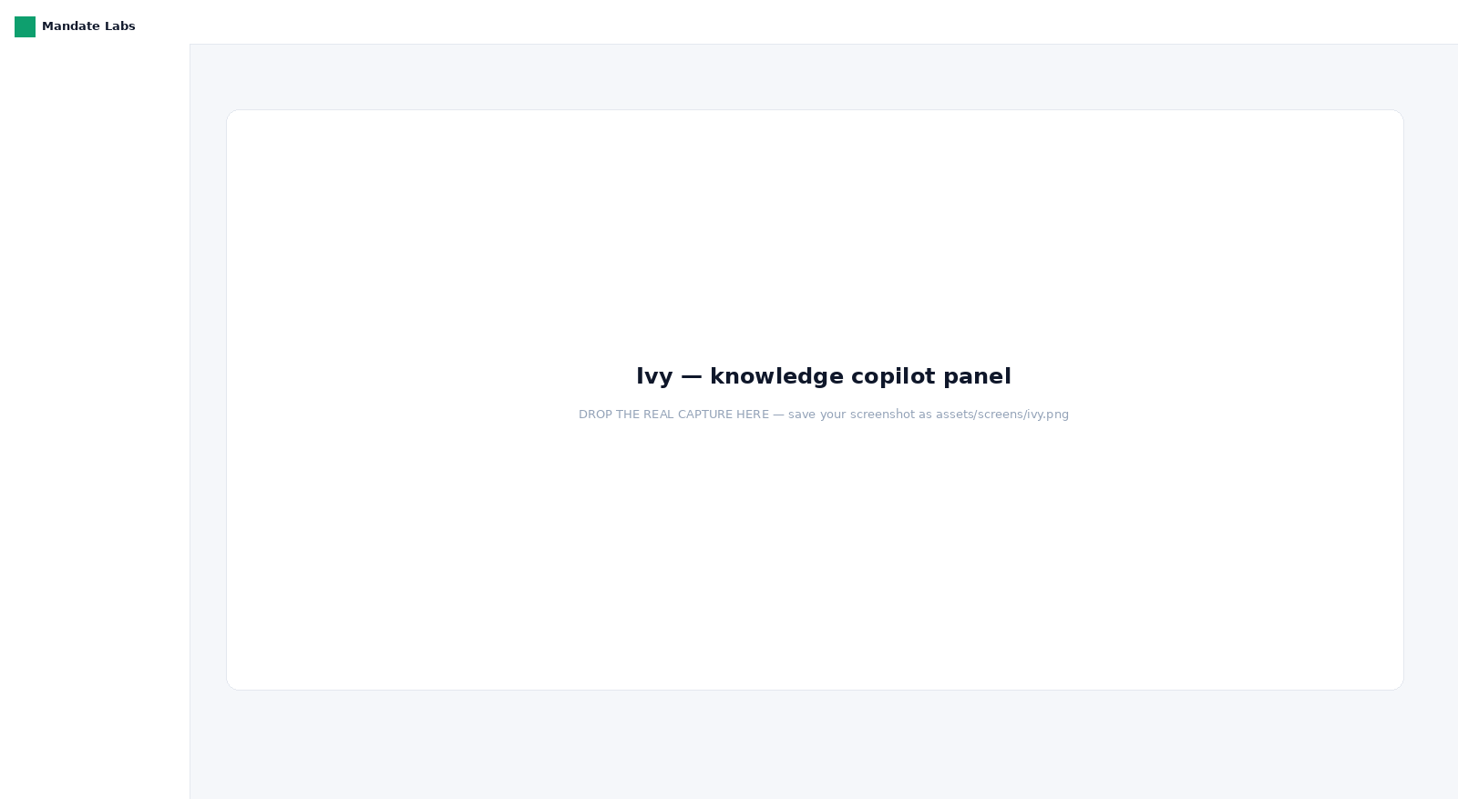 Ivy knowledge copilot panel answering an operator question